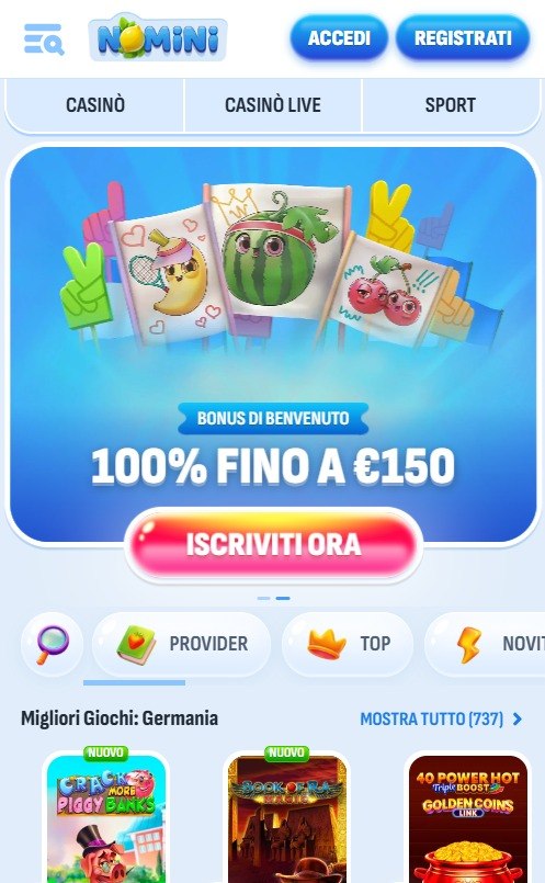 Schermata Home